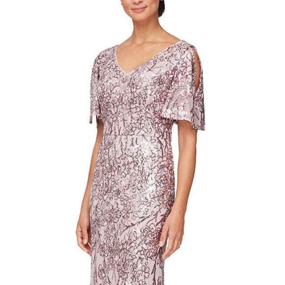 Alex Women’s all over sequins stretchy fitted formal evening dress - Picture 5 of 8